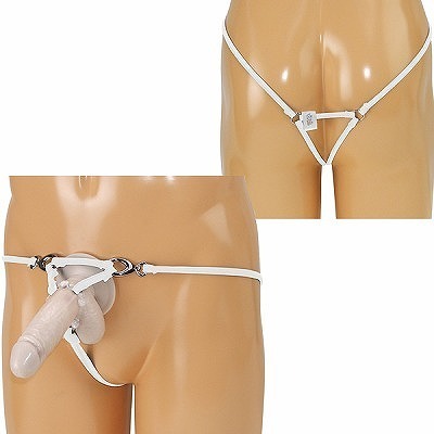 メンズ 2wayストレッチイボイボリング付きVバック ホワイト(ランジェリー)