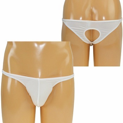 メンズ シースルーストレッチOバック ホワイト(ランジェリー)