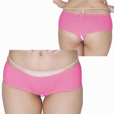 2wayストレッチ股割パール付きショーツ ローズ(ランジェリー)