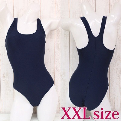 パッド付きの本物スクール水着 紺 XXL(コスチューム)